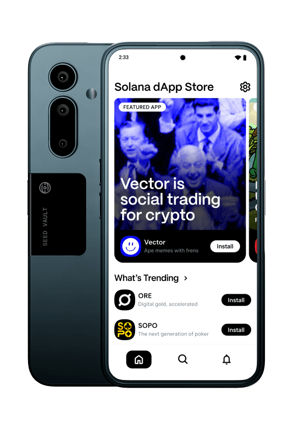 Interface du Solana dApp Store 2.0 sur Seeker